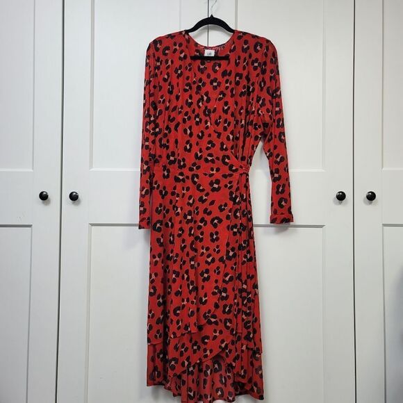 Cabi red leopard siren wrap dress, xxl - Picture 6 of 14